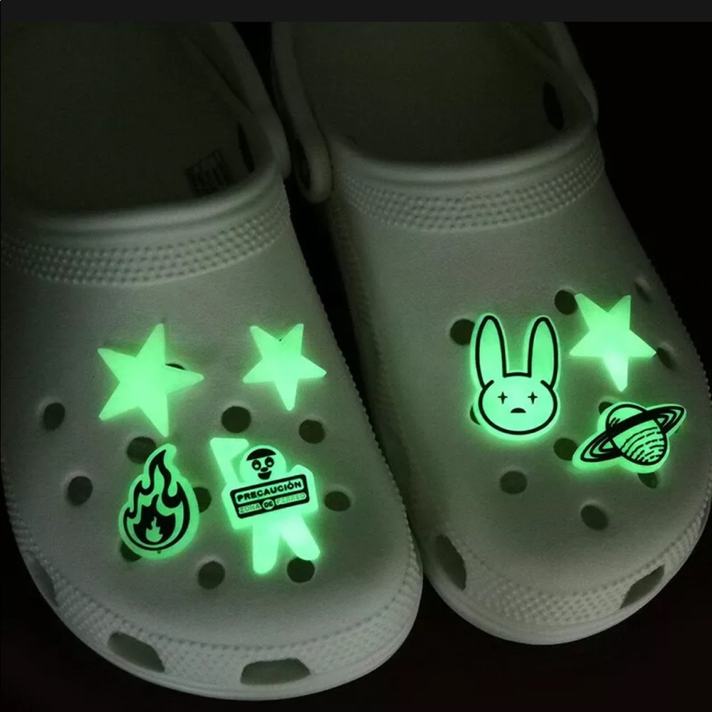 Bad bunny crocs charms glow in the dark